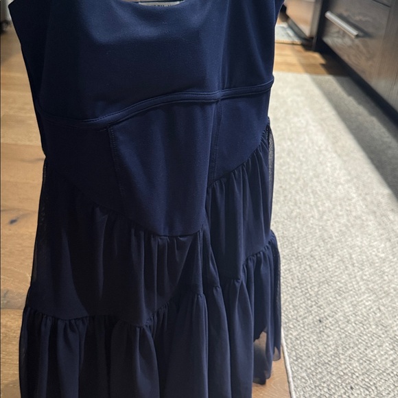 Derek Heart Navy Blue Tiered Dress Size S Fit & Flare Mesh Skirt - Picture 6 of 6